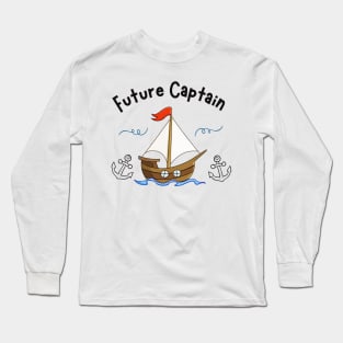 Sailing Sailboat Future Captain Children Long Sleeve T-Shirt